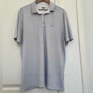 Greg Norman Men’s Golf Play Dry Polo Shirt | white/gray | XL